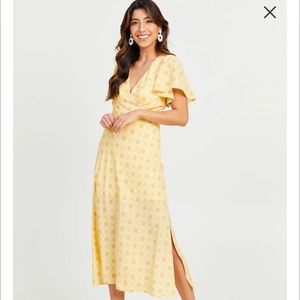 Yellow garden long dress